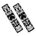 Black And White Damask Pattern Print Car Seat Belt Covers