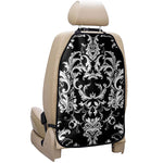 Black And White Damask Pattern Print Car Seat Organizers