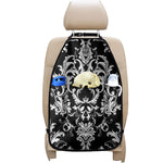 Black And White Damask Pattern Print Car Seat Organizers