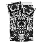 Black And White Damask Pattern Print Duvet Cover Bedding Set