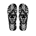 Black And White Damask Pattern Print Flip Flops