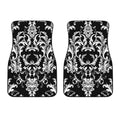 Black And White Damask Pattern Print Front Car Floor Mats