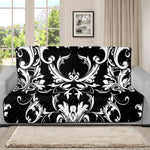 Black And White Damask Pattern Print Futon Protector