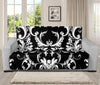 Black And White Damask Pattern Print Futon Protector