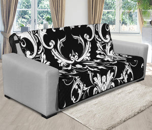 Black And White Damask Pattern Print Futon Protector