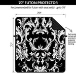 Black And White Damask Pattern Print Futon Protector