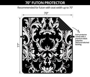 Black And White Damask Pattern Print Futon Protector