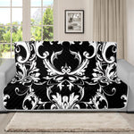 Black And White Damask Pattern Print Futon Protector