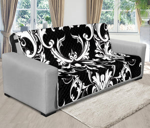 Black And White Damask Pattern Print Futon Protector