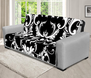 Black And White Damask Pattern Print Futon Protector