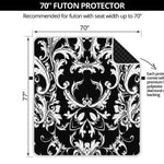 Black And White Damask Pattern Print Futon Protector