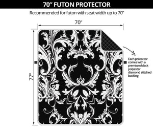 Black And White Damask Pattern Print Futon Protector