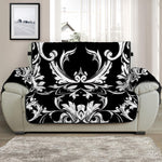 Black And White Damask Pattern Print Half Sofa Protector