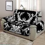 Black And White Damask Pattern Print Half Sofa Protector