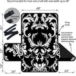 Black And White Damask Pattern Print Half Sofa Protector