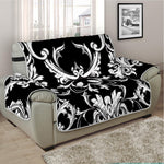 Black And White Damask Pattern Print Half Sofa Protector