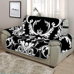 Black And White Damask Pattern Print Half Sofa Protector