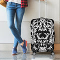 Black And White Damask Pattern Print Luggage Cover