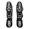 Black And White Damask Pattern Print Muay Thai Shin Guards
