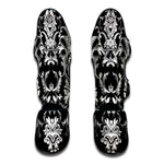 Black And White Damask Pattern Print Muay Thai Shin Guard