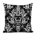 Black And White Damask Pattern Print Pillow Cover