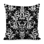 Black And White Damask Pattern Print Pillow Cover
