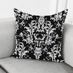 Black And White Damask Pattern Print Pillow Cover
