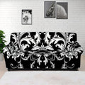 Black And White Damask Pattern Print Sofa Cover
