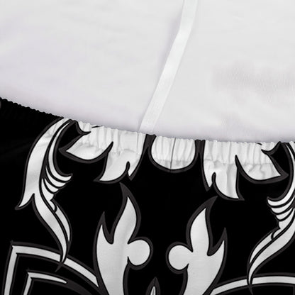 Black And White Damask Pattern Print Sofa Cover