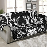 Black And White Damask Pattern Print Sofa Protector