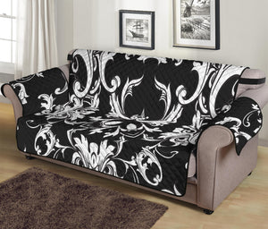 Black And White Damask Pattern Print Sofa Protector