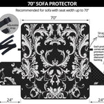 Black And White Damask Pattern Print Sofa Protector