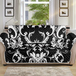 Black And White Damask Pattern Print Sofa Protector