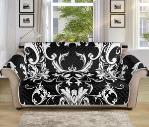 Black And White Damask Pattern Print Sofa Protector