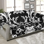 Black And White Damask Pattern Print Sofa Protector