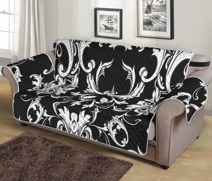 Black And White Damask Pattern Print Sofa Protector