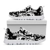 Black And White Damask Pattern Print White Sneakers