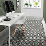 Black And White Dartboard Pattern Print Area Rug