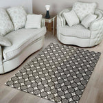 Black And White Dartboard Pattern Print Area Rug