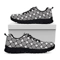 Black And White Dartboard Pattern Print Black Running Shoes