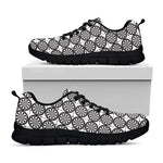 Black And White Dartboard Pattern Print Black Sneakers