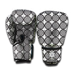 Black And White Dartboard Pattern Print Boxing Gloves