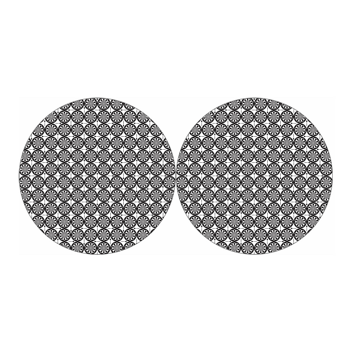 Black And White Dartboard Pattern Print Car Coasters