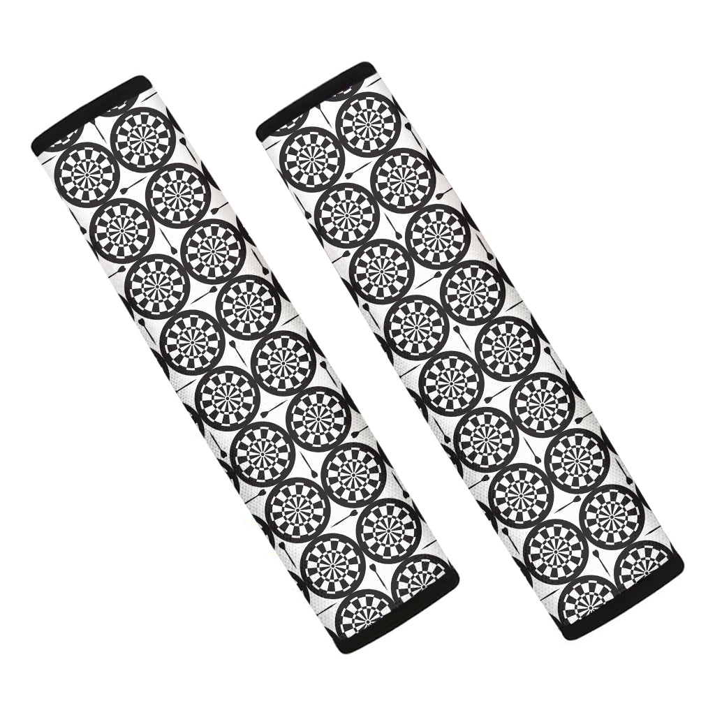 Black And White Dartboard Pattern Print Car Seat Belt Covers