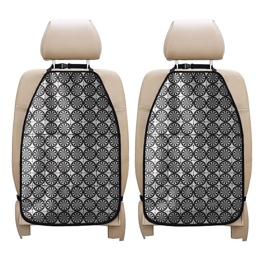 Black And White Dartboard Pattern Print Car Seat Organizers