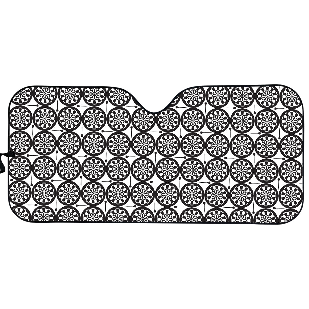 Black And White Dartboard Pattern Print Car Sun Shade