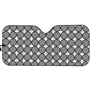 Black And White Dartboard Pattern Print Car Sun Shade