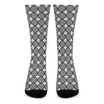 Black And White Dartboard Pattern Print Crew Socks