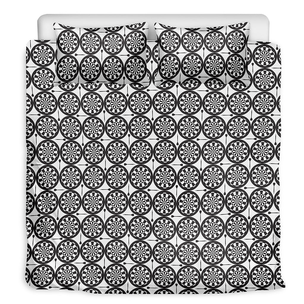 Black And White Dartboard Pattern Print Duvet Cover Bedding Set