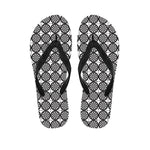 Black And White Dartboard Pattern Print Flip Flops